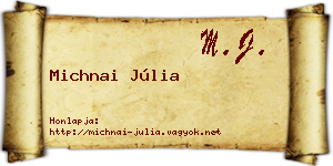 Michnai Júlia névjegykártya